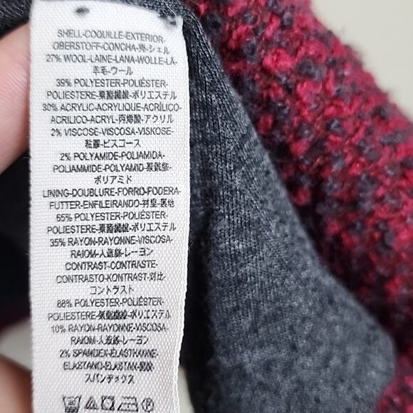 Free People Small Red Satellite Heavy Tweed Coat Jacket - Picture 5 of 7